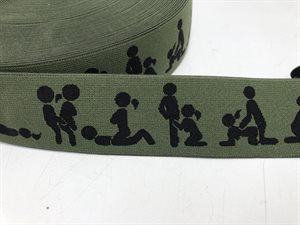 Blød elastik - velegnet til undertøj, 4 cm - too much karma, army